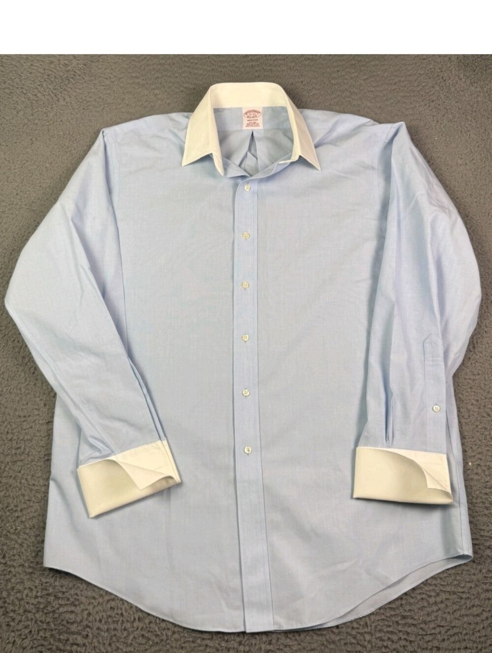 Brooks Brothers Madison French Cuff Shirt Mens 18/36 Blue White Collar Tuxedo